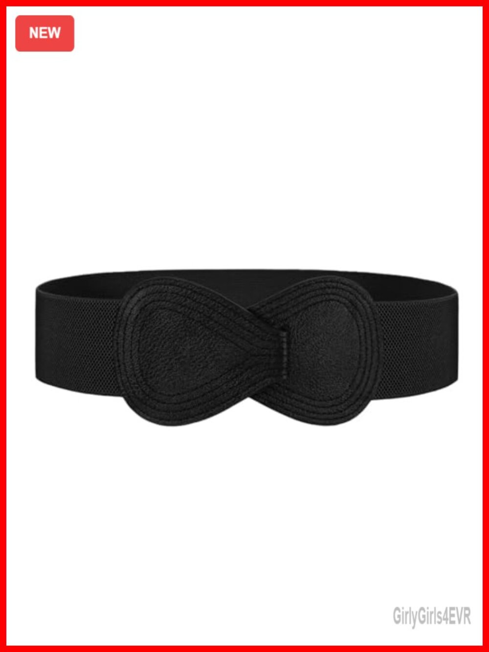Wide Stretch Belt Women Elastic Waistband 8-Shaped Leather Buckle Fashion Dress